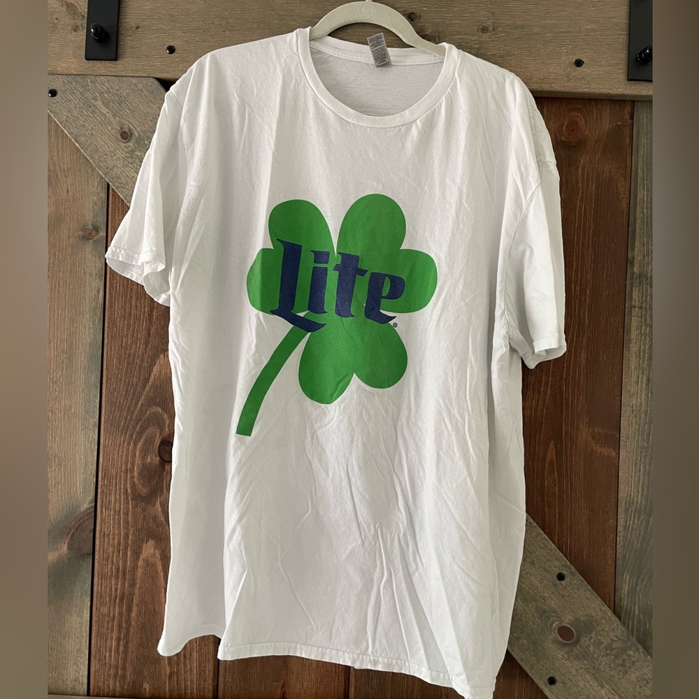Miller Lite shamrock white  T-Shirt 2XL